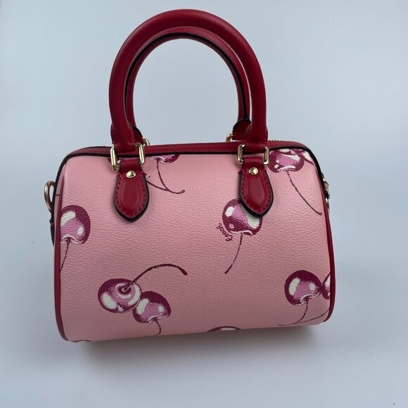 Coach Pink Cherry Print Satchel - Picture 2 of 3